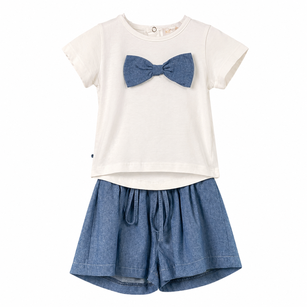 Completo estivo neonata t-shirt bianca e pantaloncino jeans