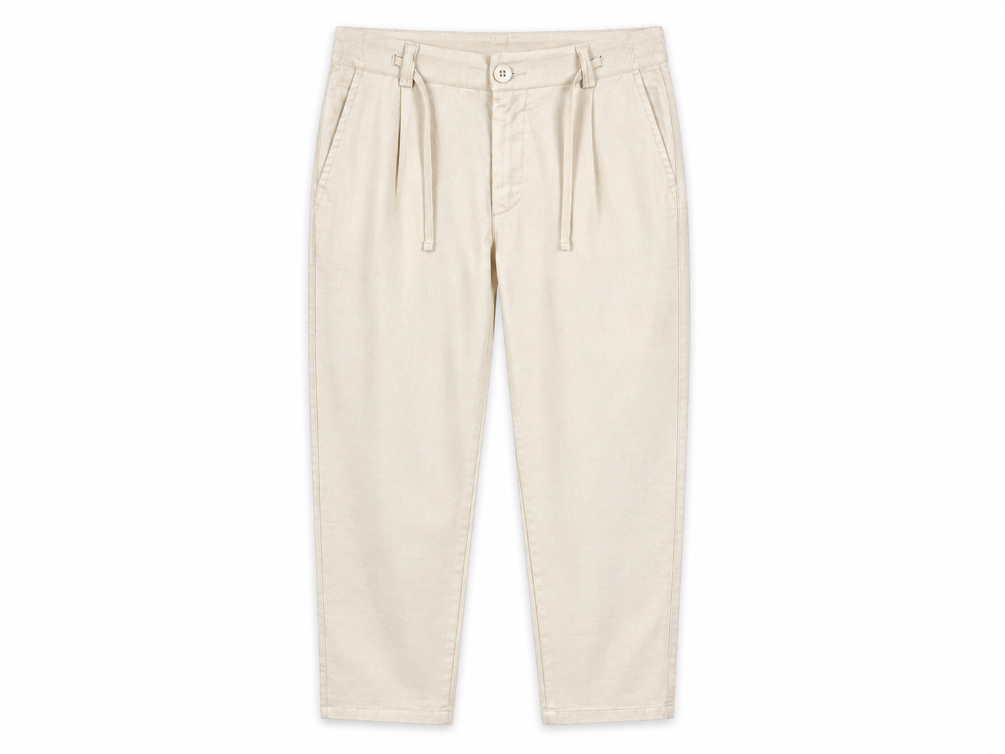 Sand linen blend trousers for boys