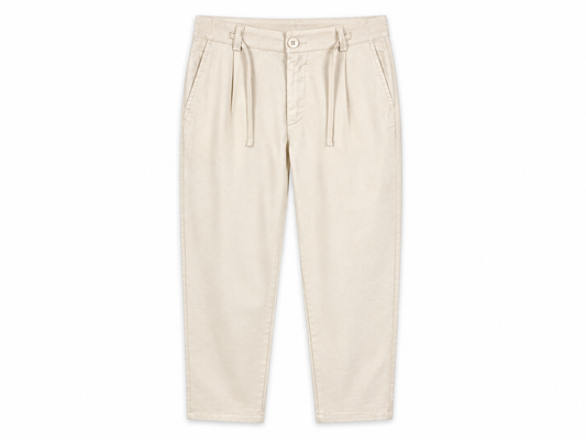 Sand linen blend trousers for boys