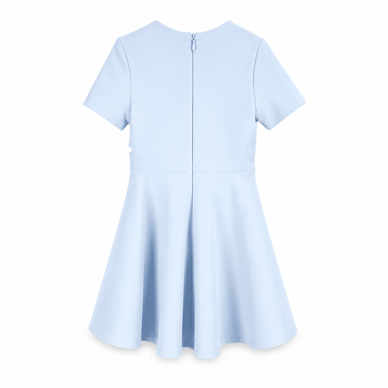 Abito bambina con punto vita intrecciato cielo