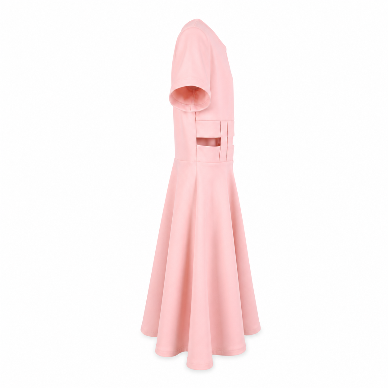 Abito bambina con punto vita intrecciato rosa