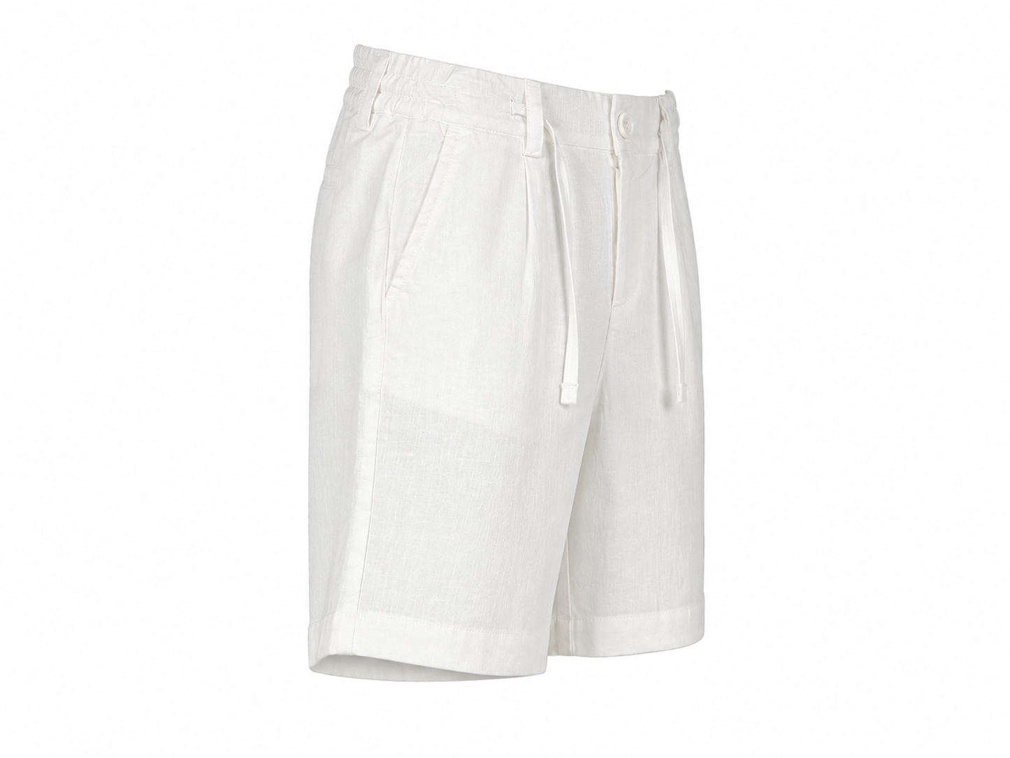 Boy's white linen blend Bermuda shorts
