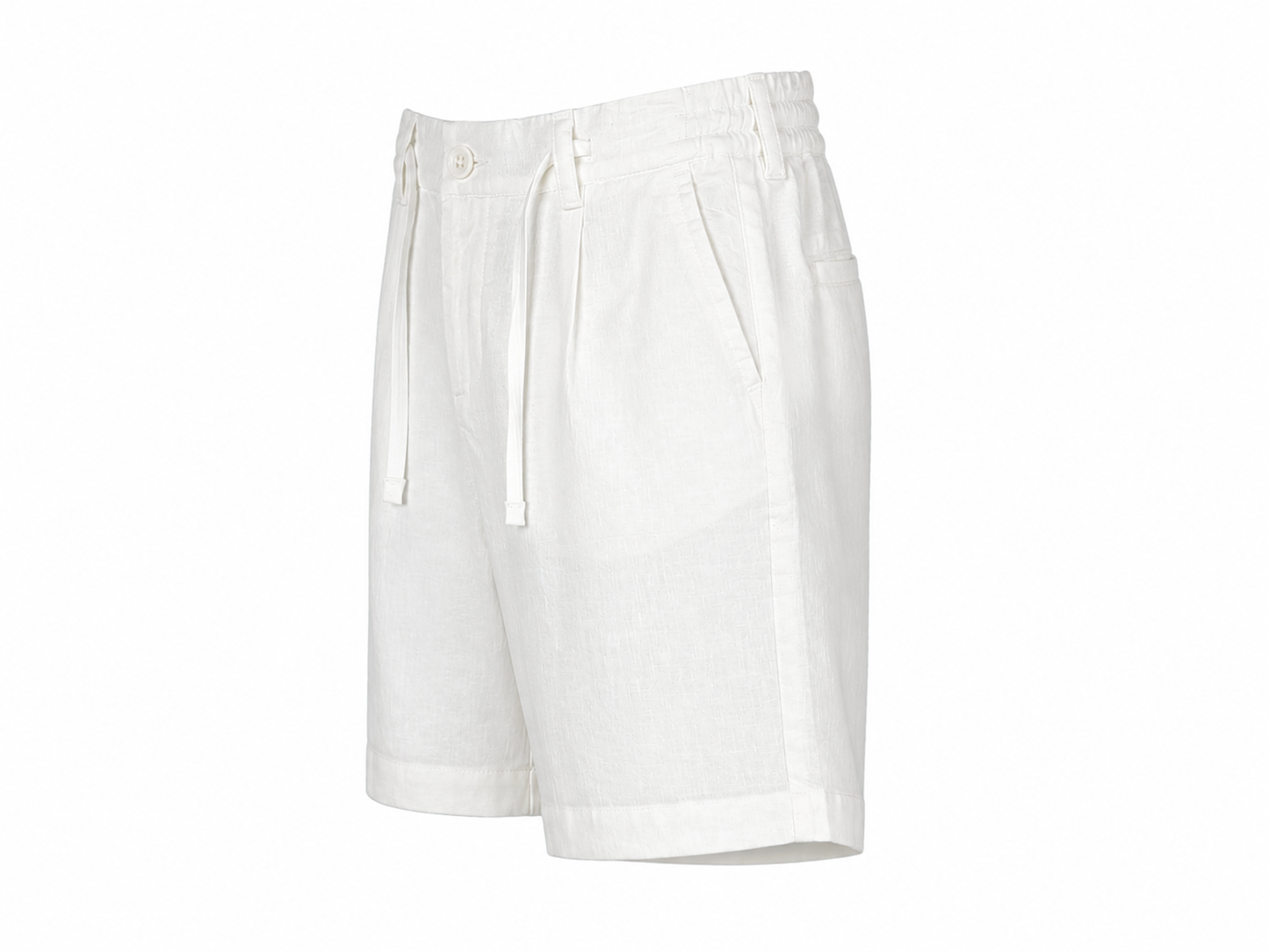 Boy's white linen blend Bermuda shorts