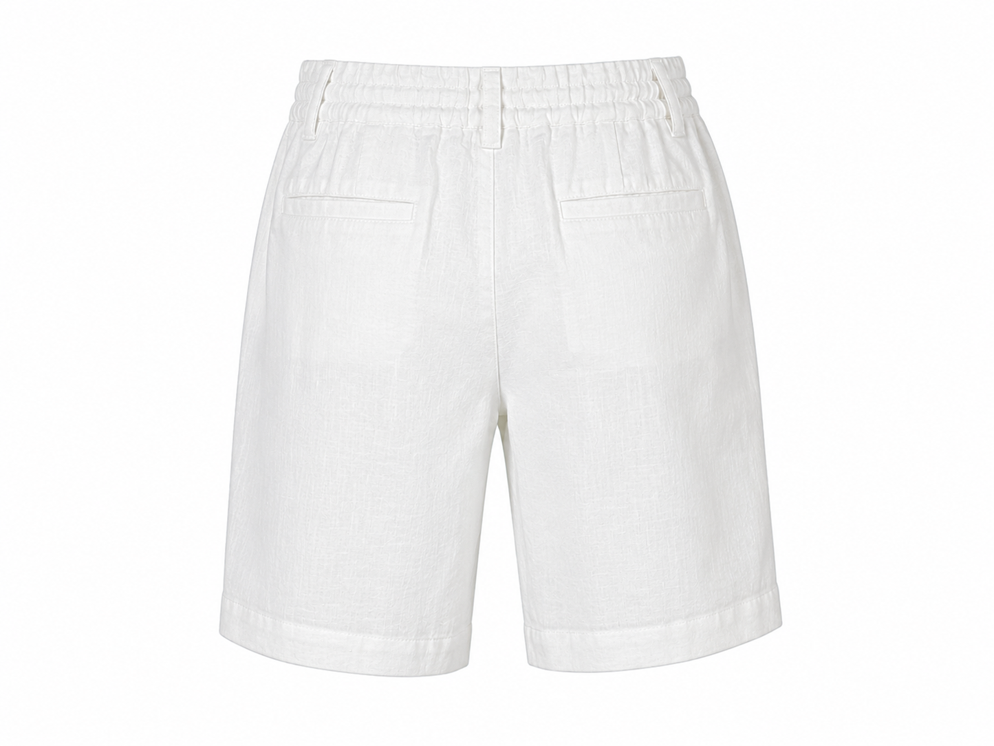 Boy's white linen blend Bermuda shorts