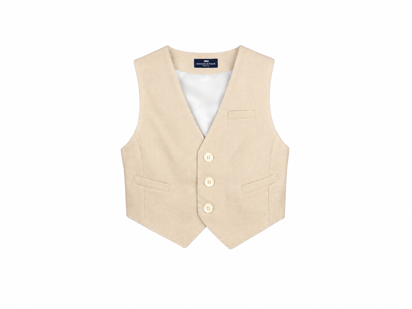 Elegant beige waistcoat for newborn