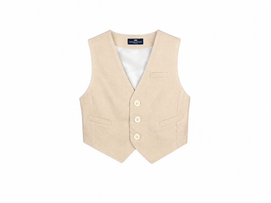 Elegant beige waistcoat for newborn