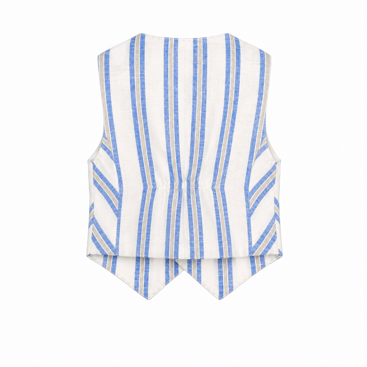 Striped blue and beige waistcoat