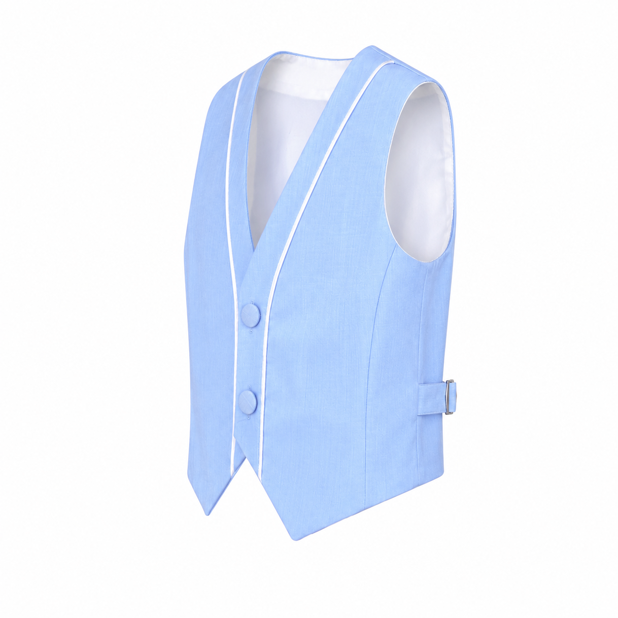 Elegant baby vest with white satin trim