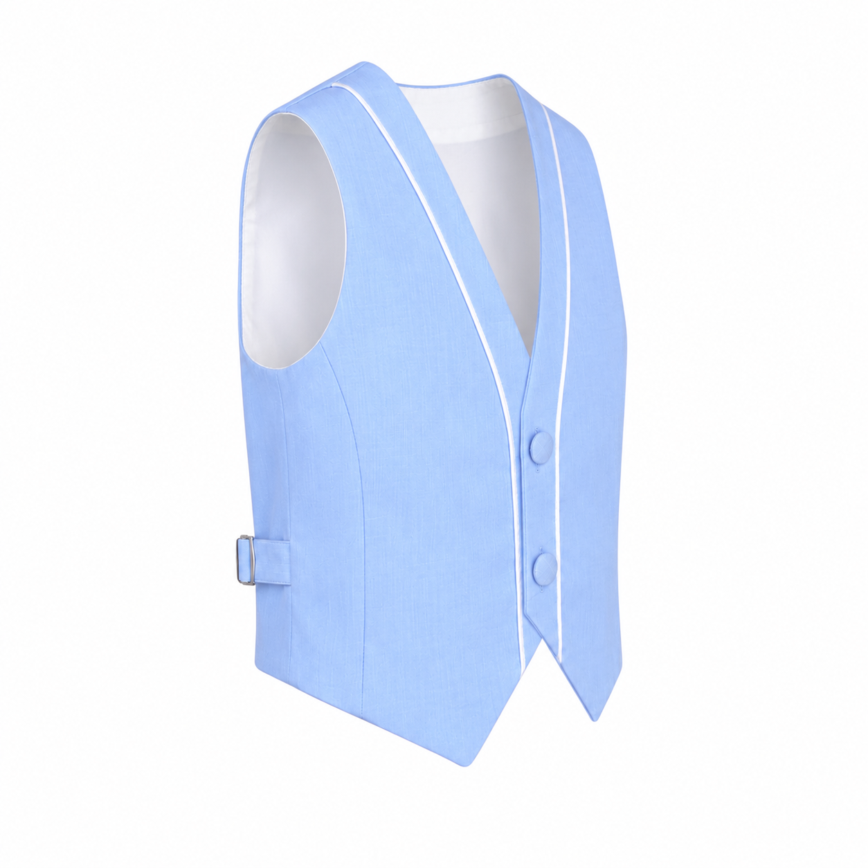 Elegant baby vest with white satin trim
