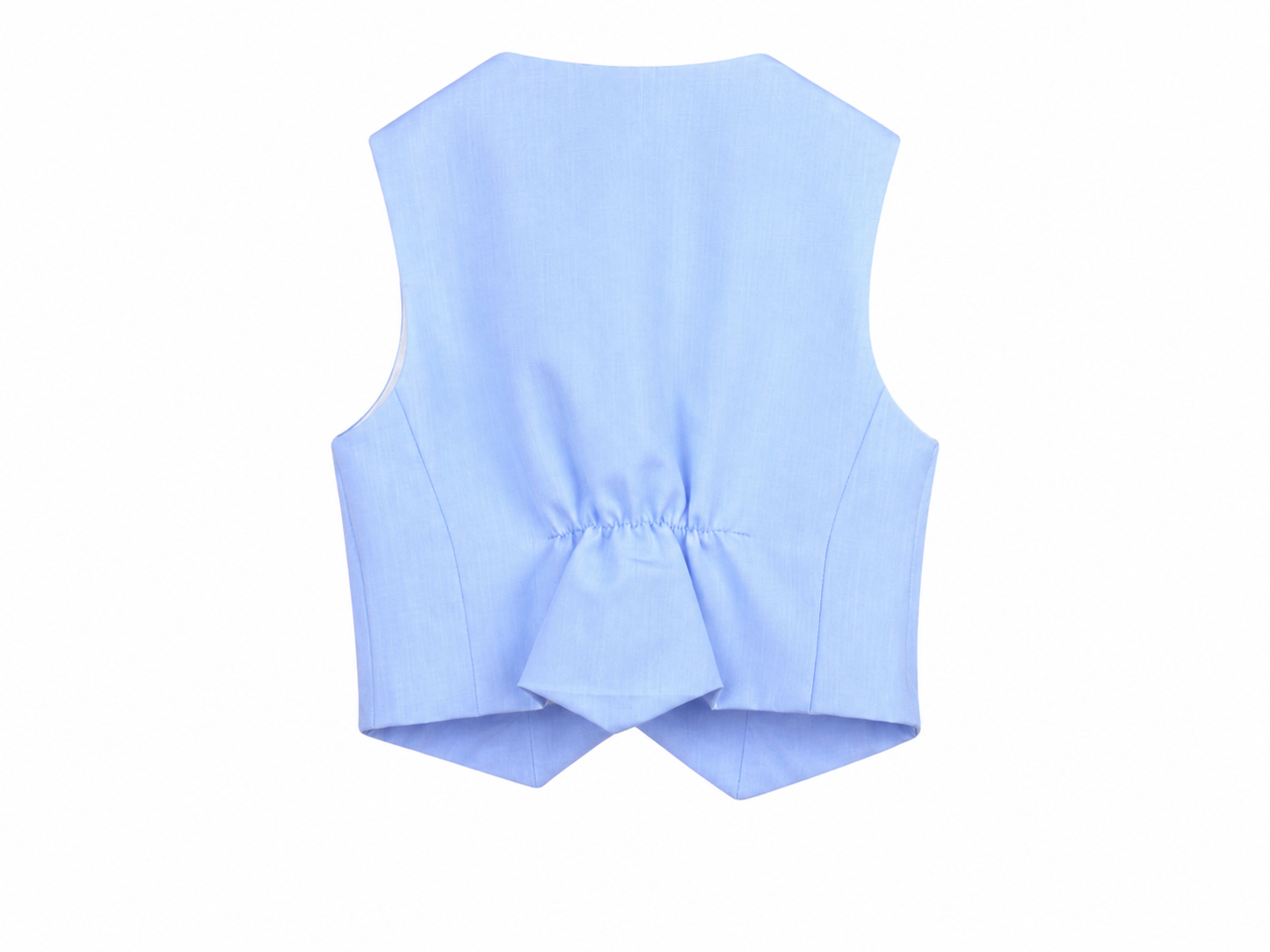 Elegant baby vest with white satin trim