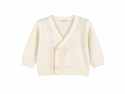Elegant cream double-breasted cardigan