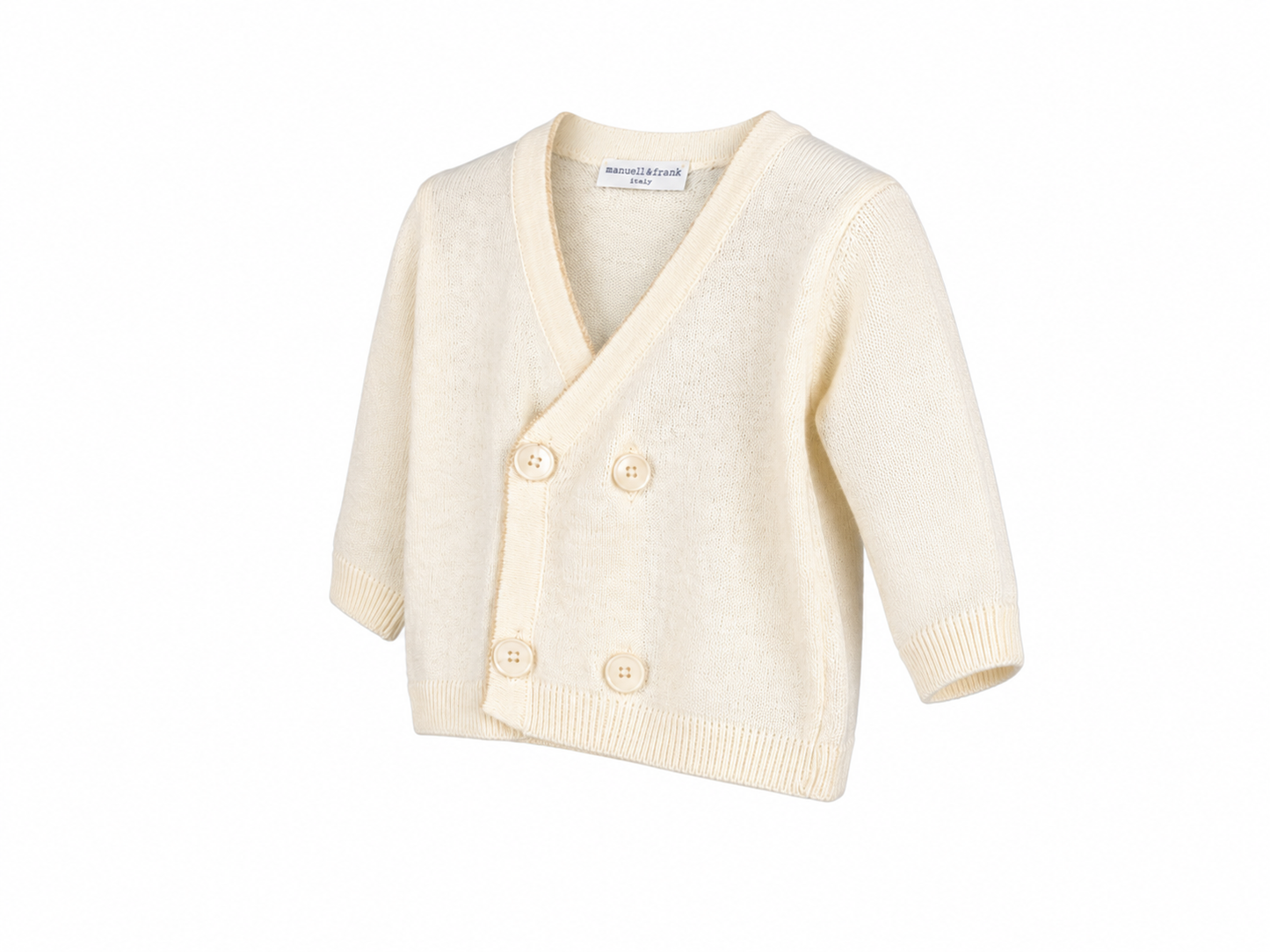 Elegant cream double-breasted cardigan