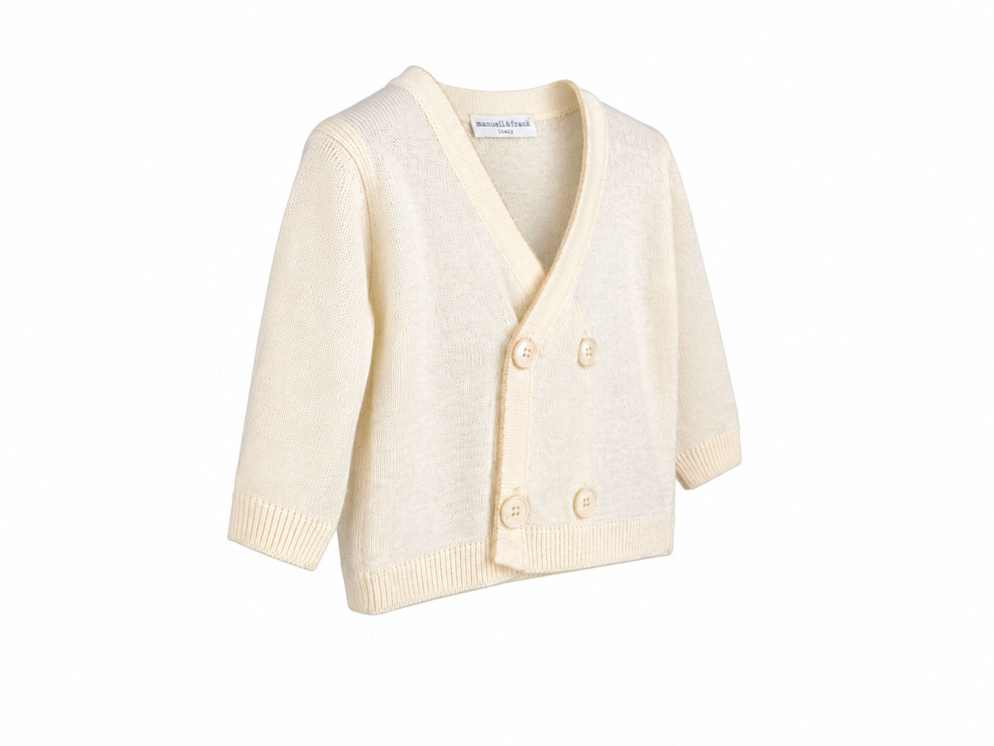 Elegant cream double-breasted cardigan