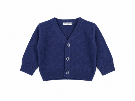 Baby blue textured knit cardigan