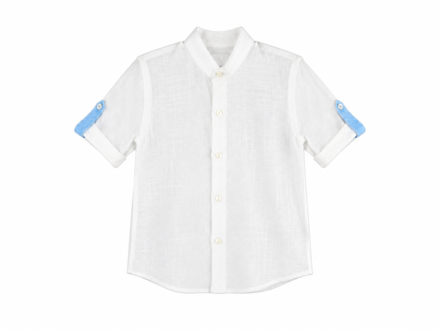 Baby white grandad collar shirt