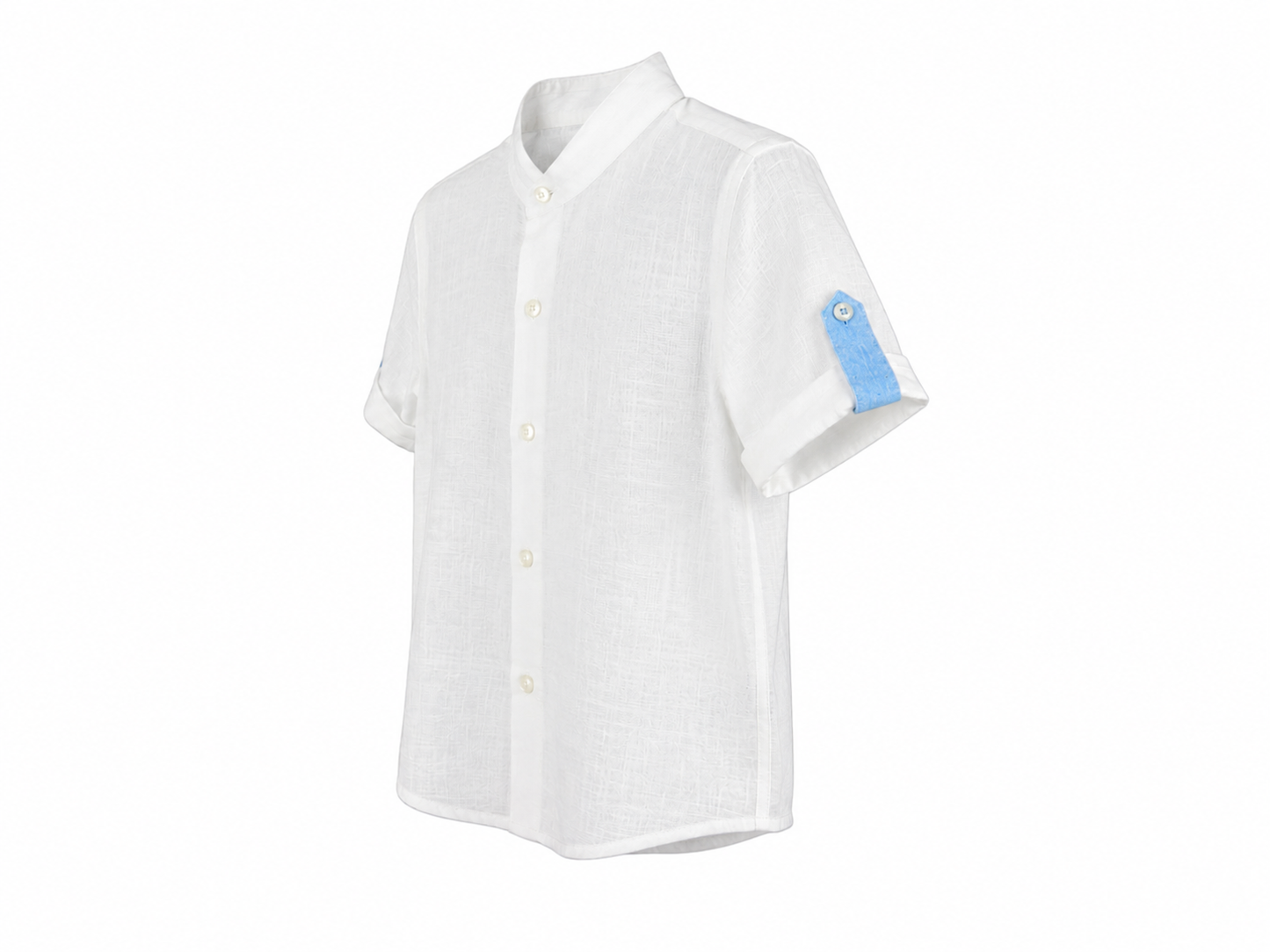 Baby white grandad collar shirt