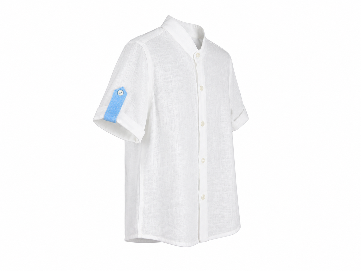 Baby white grandad collar shirt