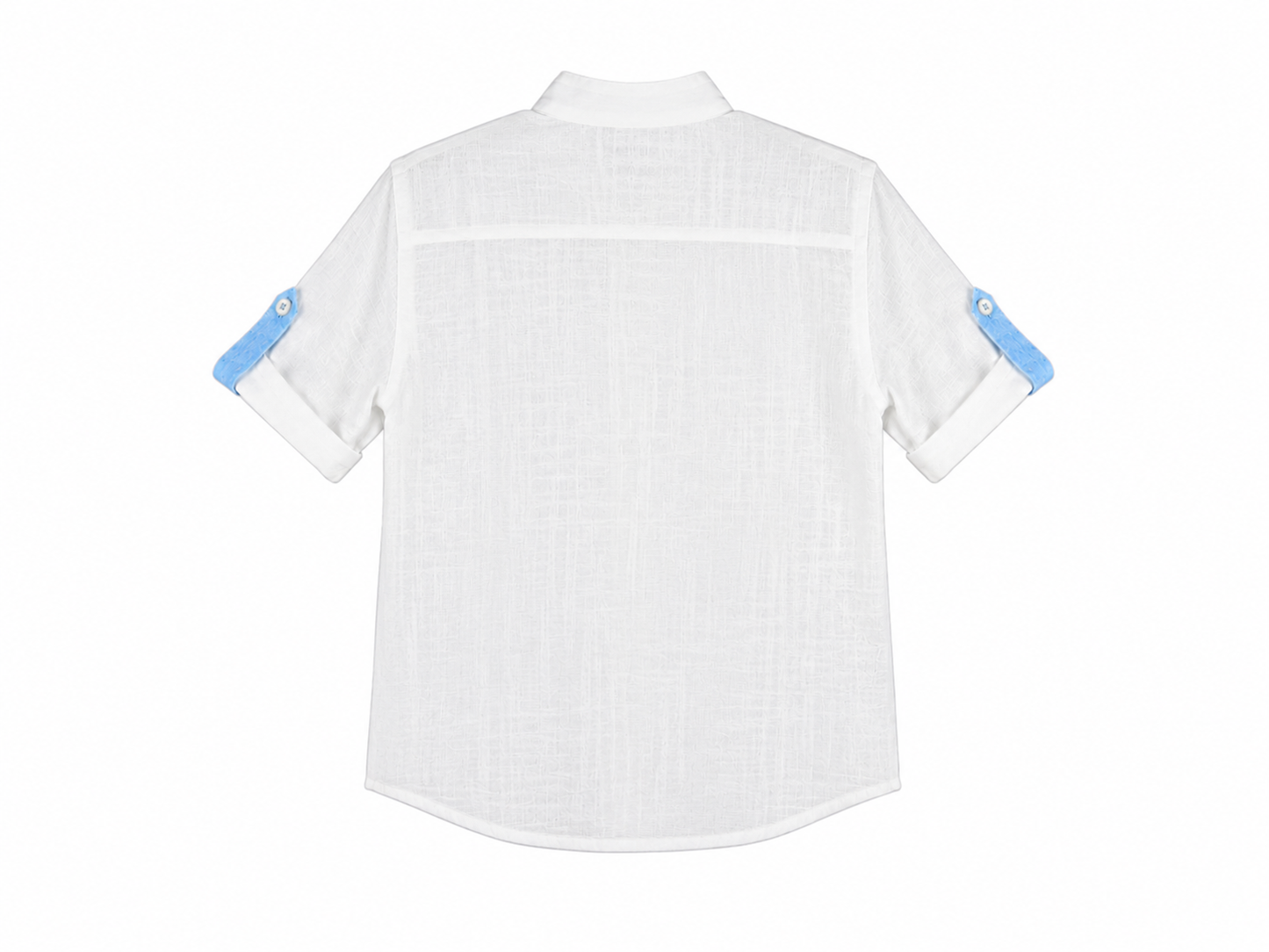Baby white grandad collar shirt