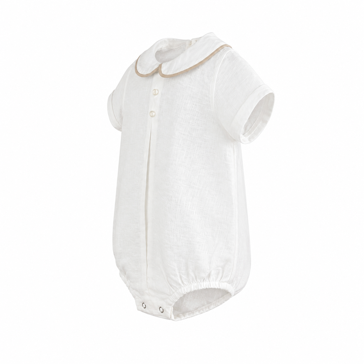 Ceremonial bodysuit shirt with a finished round collar