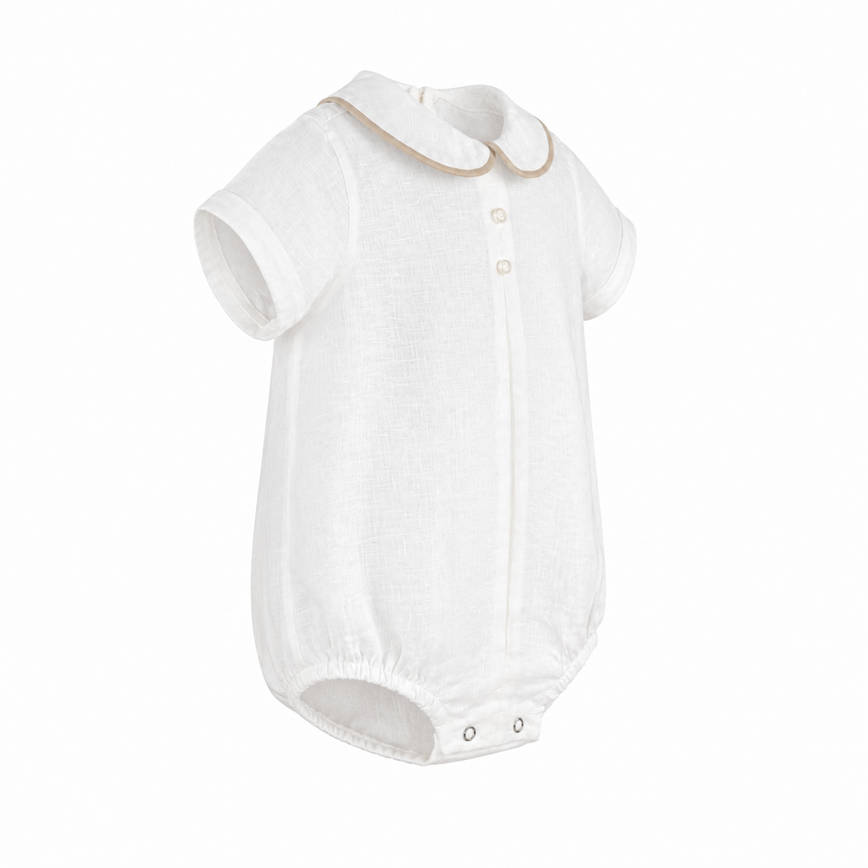 Ceremonial bodysuit shirt with a finished round collar