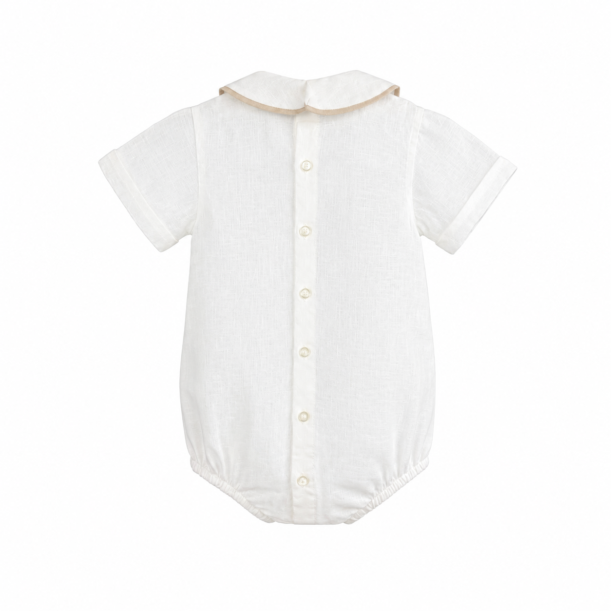 Ceremonial bodysuit shirt with a finished round collar