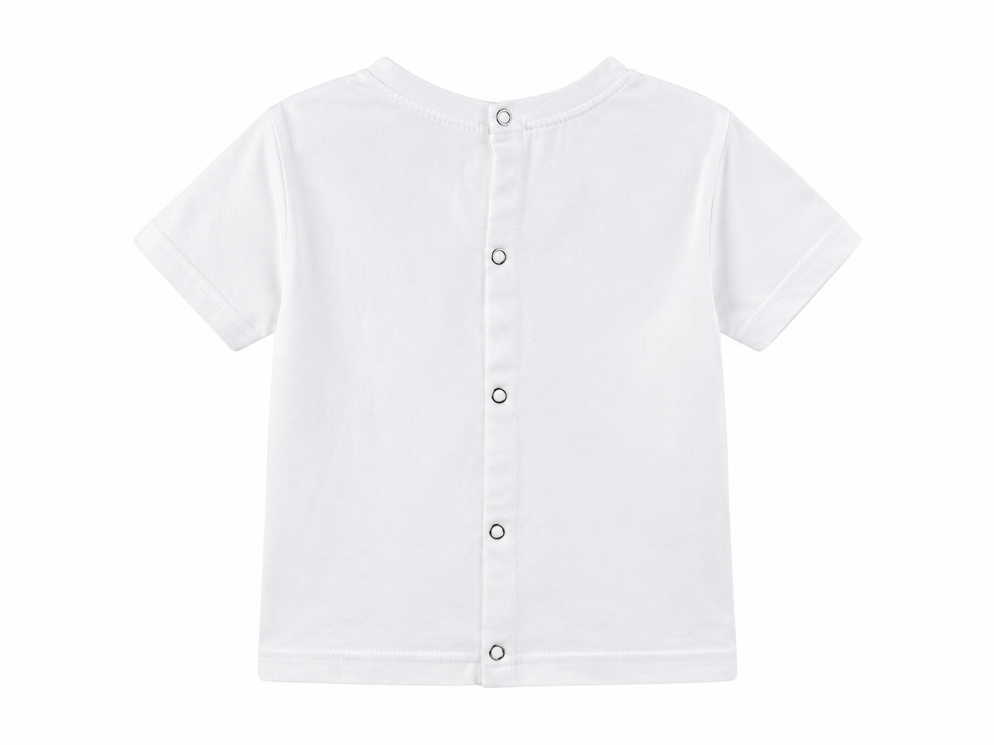 White kids' t-shirt with attached suspenders