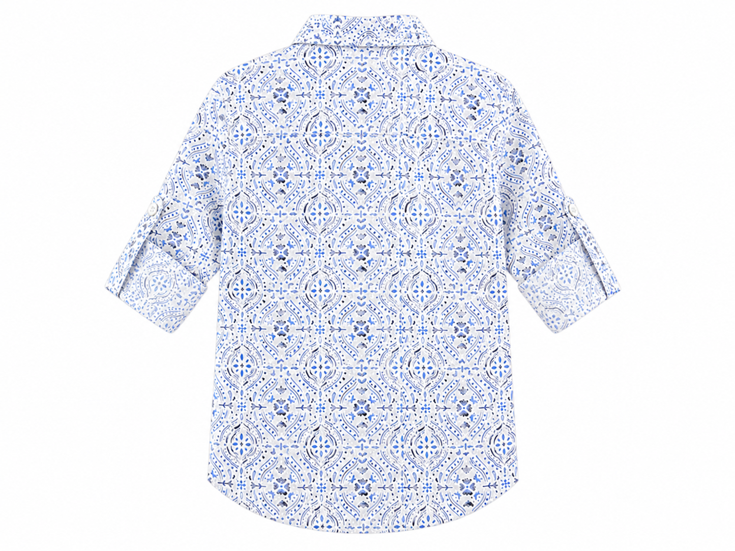 Camicia neonato fantasia azzurra elegante