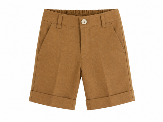 Elegant tobacco Bermuda shorts