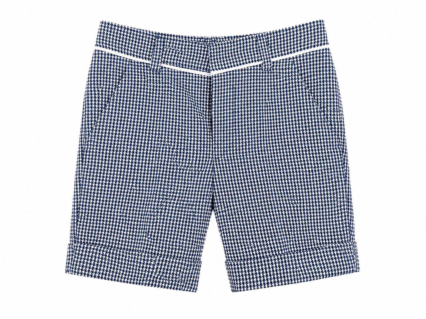Blue houndstooth Bermuda shorts