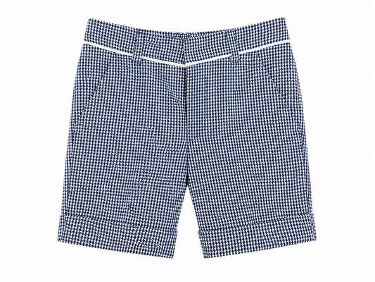 Blue houndstooth Bermuda shorts