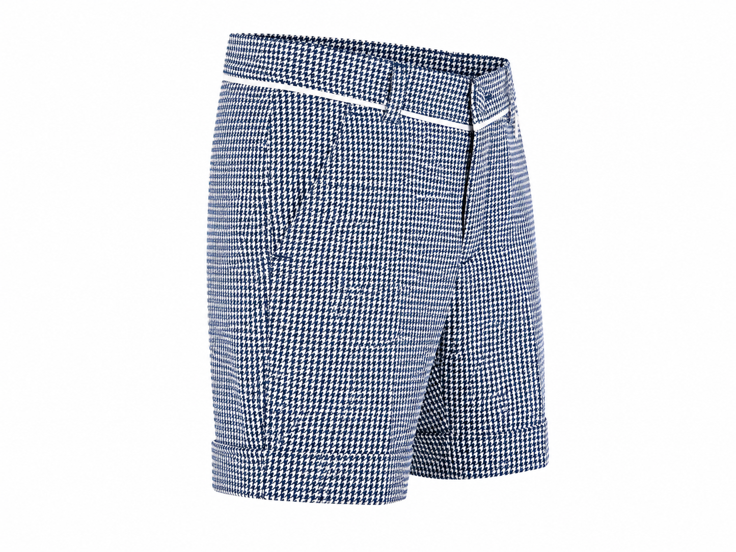 Blue houndstooth Bermuda shorts