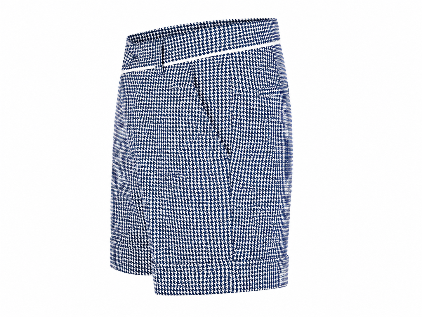 Blue houndstooth Bermuda shorts