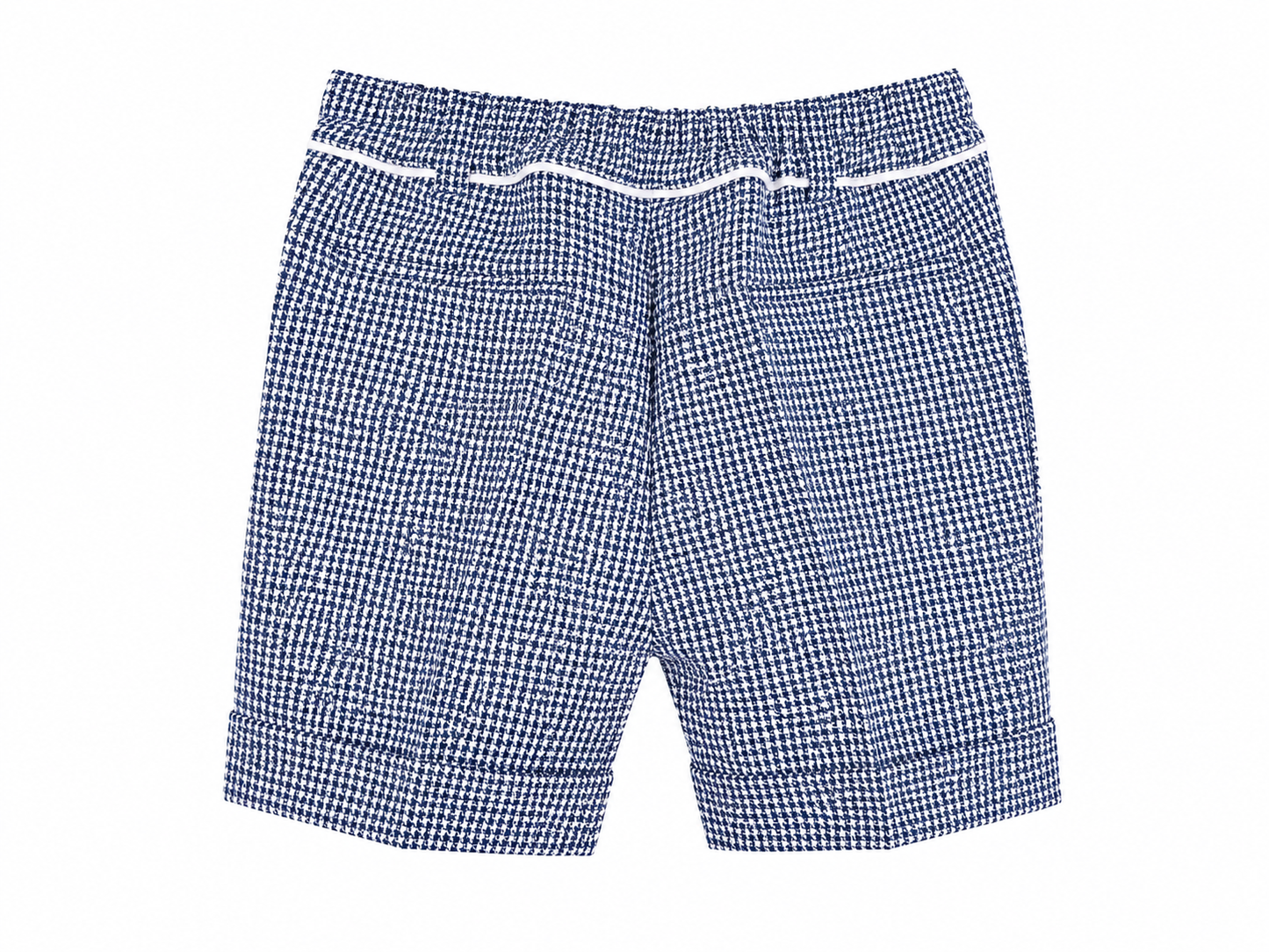 Blue houndstooth Bermuda shorts