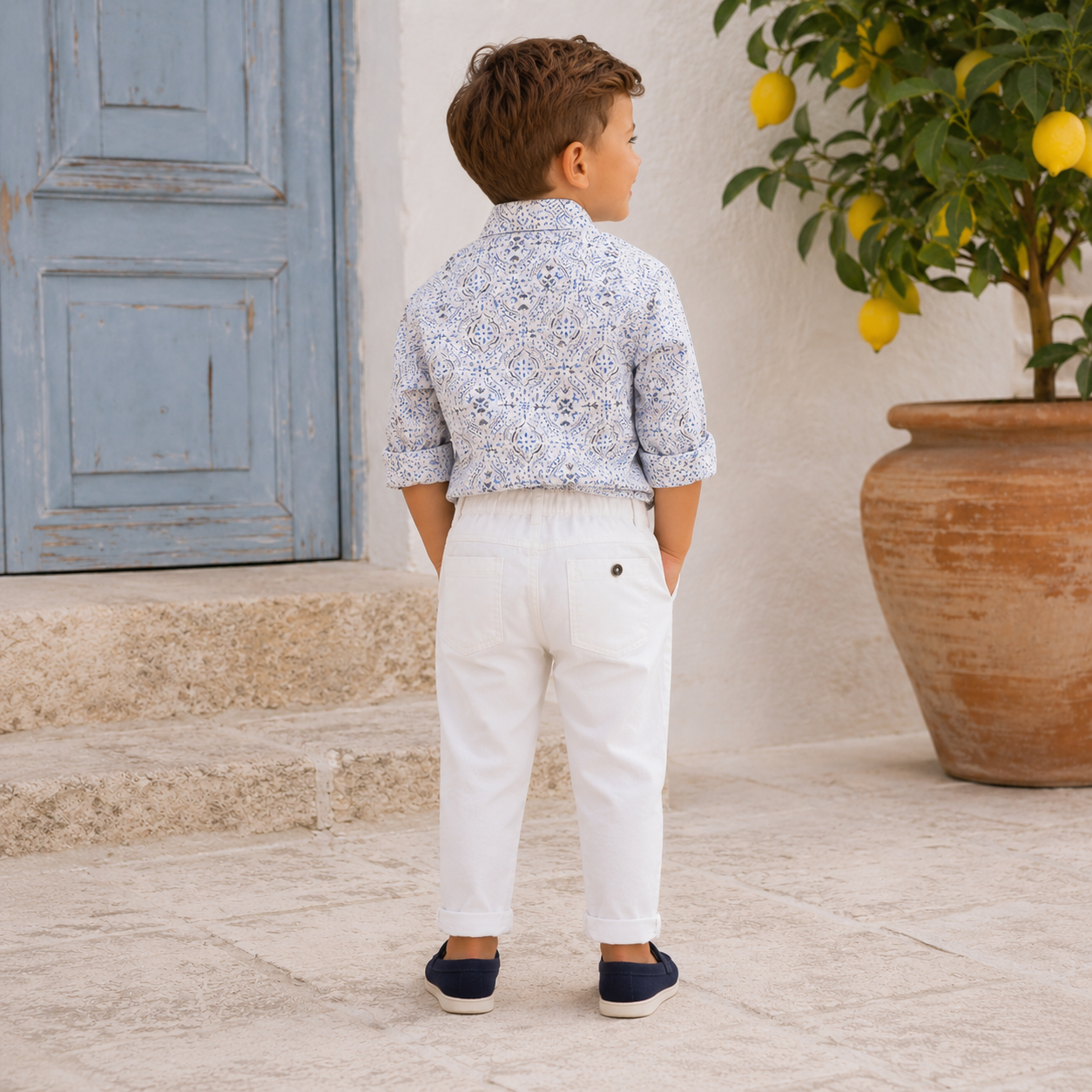 Pantalone bianco elasticizzato modello skinny
