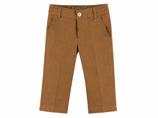 Pantalone lino tabacco