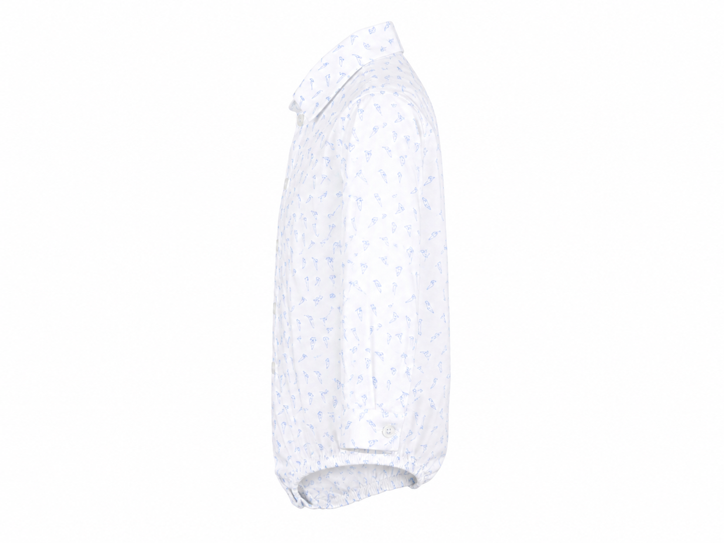 Camicia body neonato fondo bianco con micro fantasia azzurra