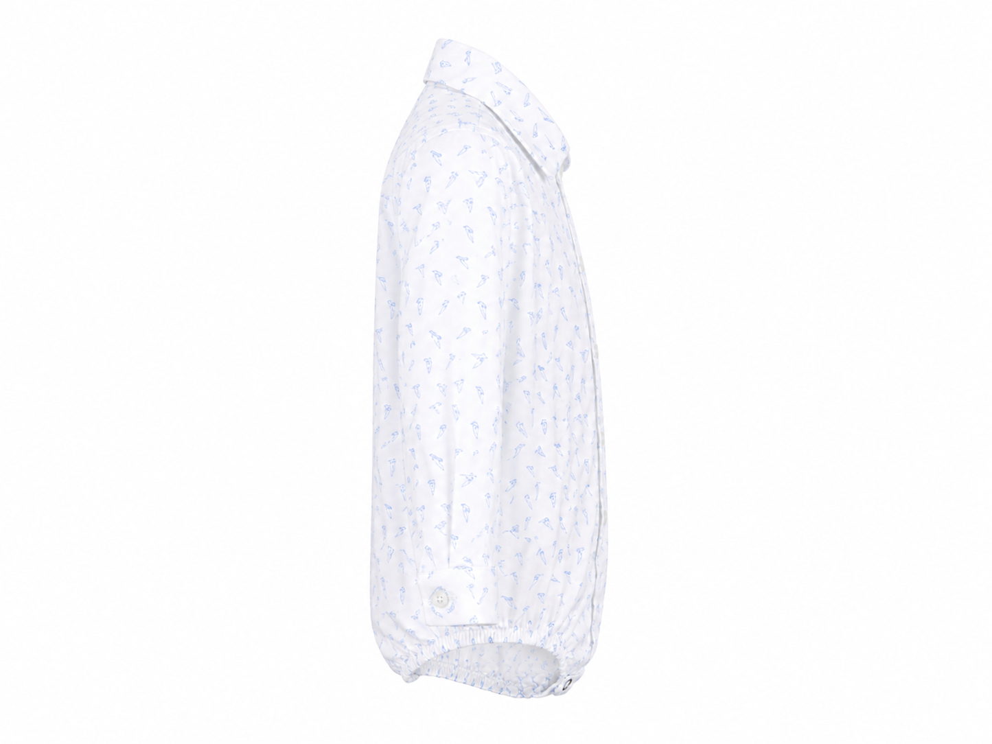 Camicia body neonato fondo bianco con micro fantasia azzurra