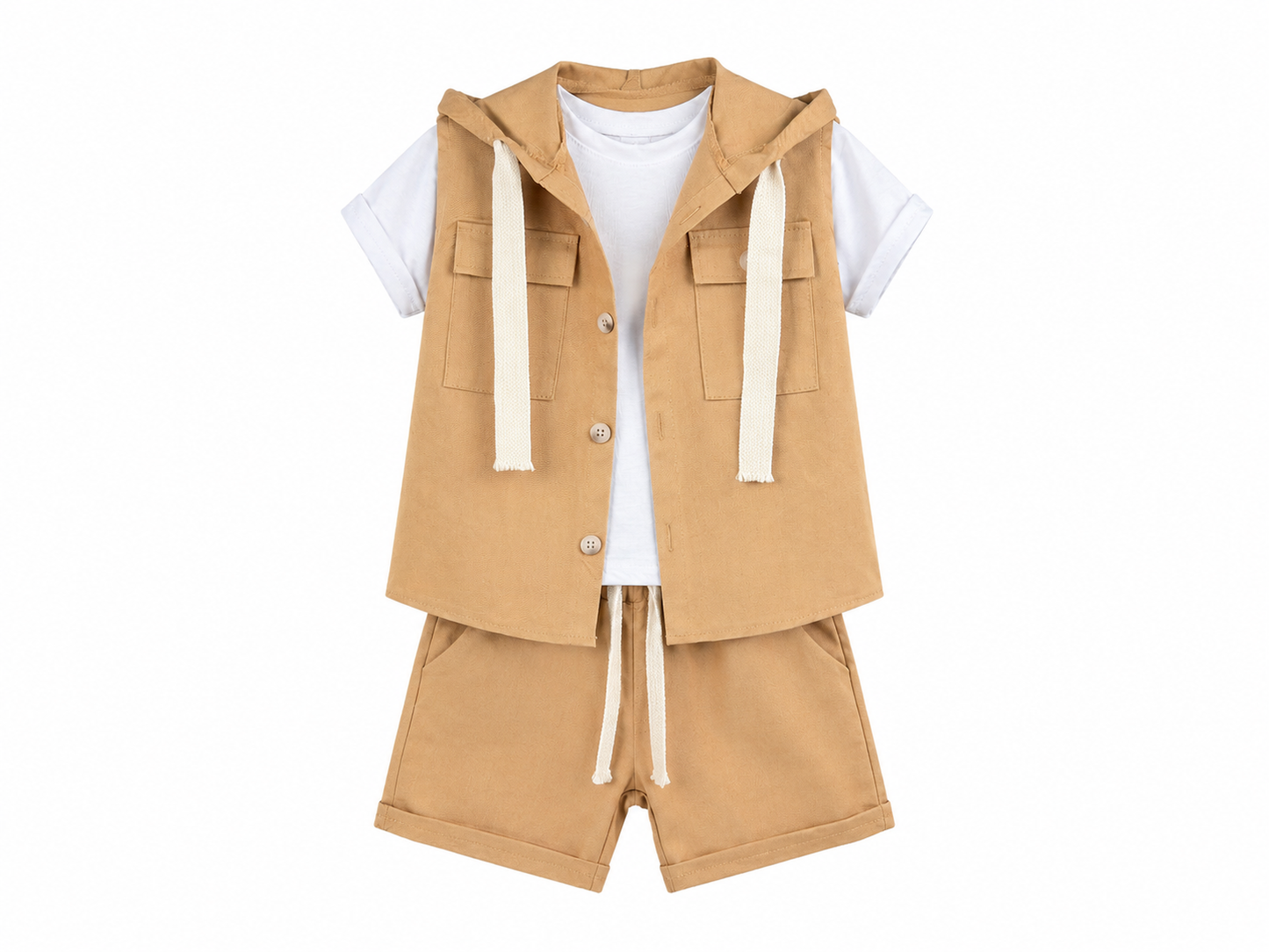 Completo 3 pezzi bimbo beige