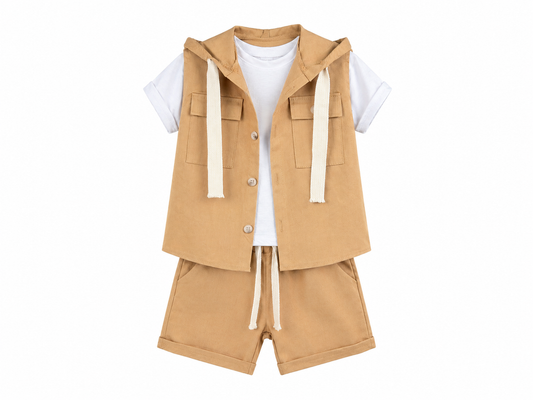 3-piece beige baby suit