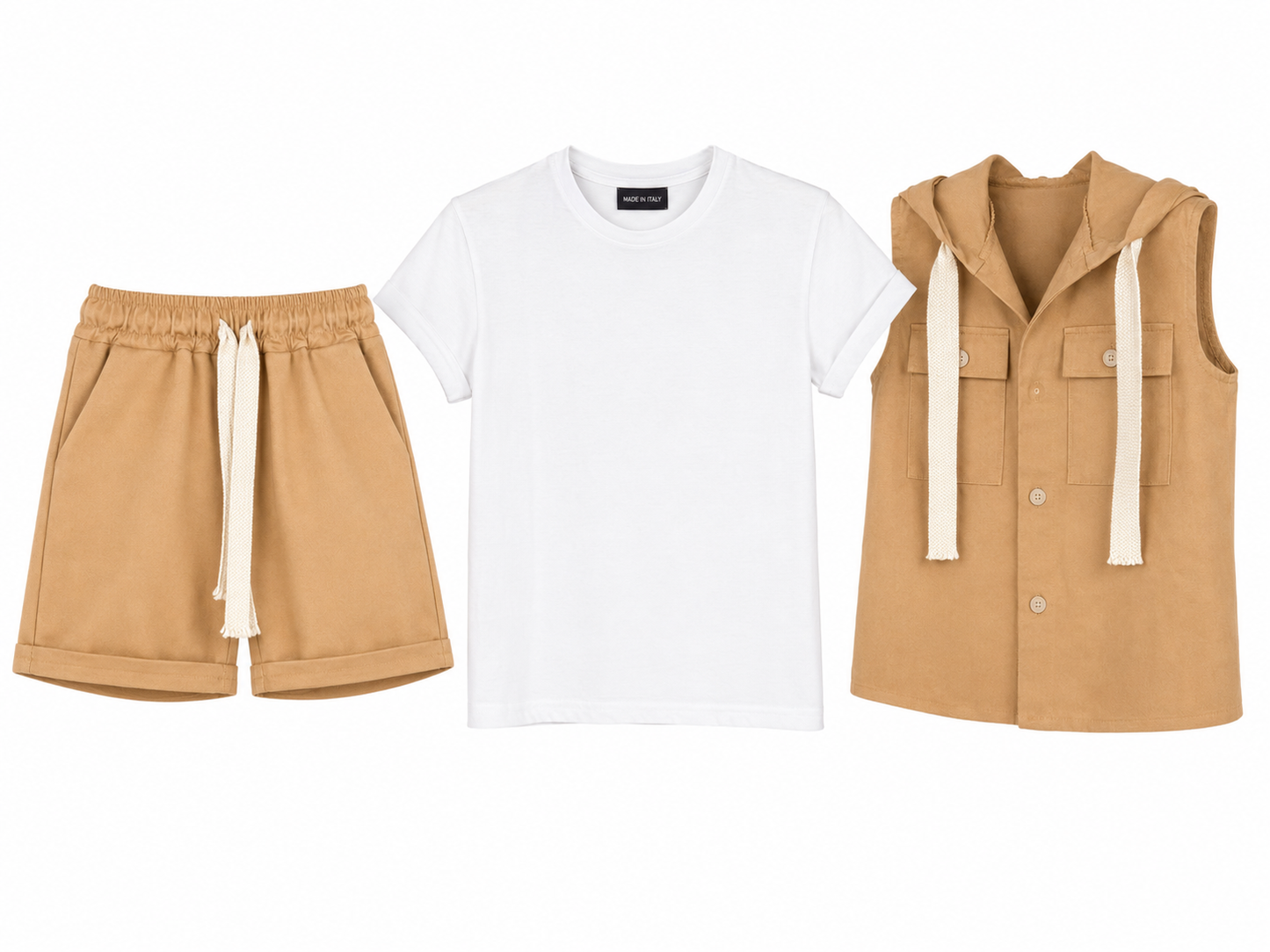 Completo 3 pezzi bimbo beige