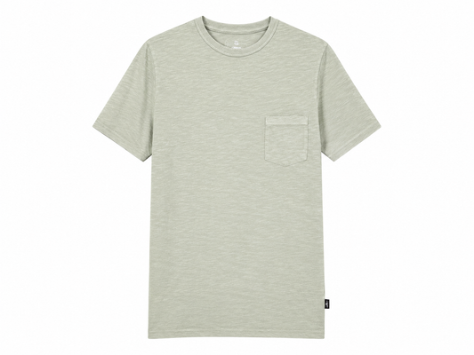 Kid's basic military green cotton t-shirt with pocket