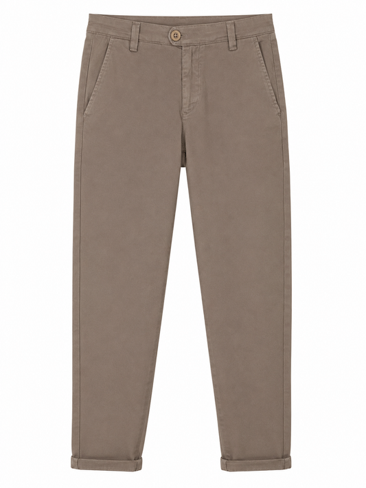 Taupe gabardine trousers for boys