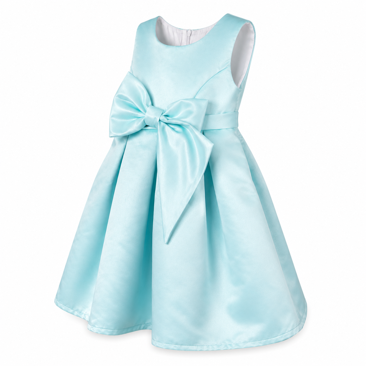 Abito cerimonia bambina con fiocco verde acqua
