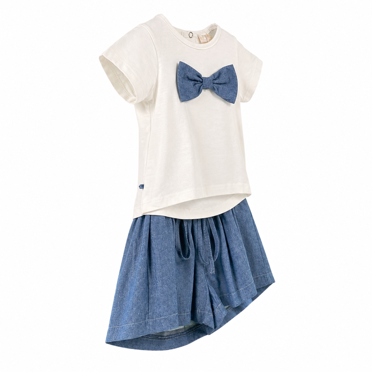 Completo estivo neonata t-shirt bianca e pantaloncino jeans