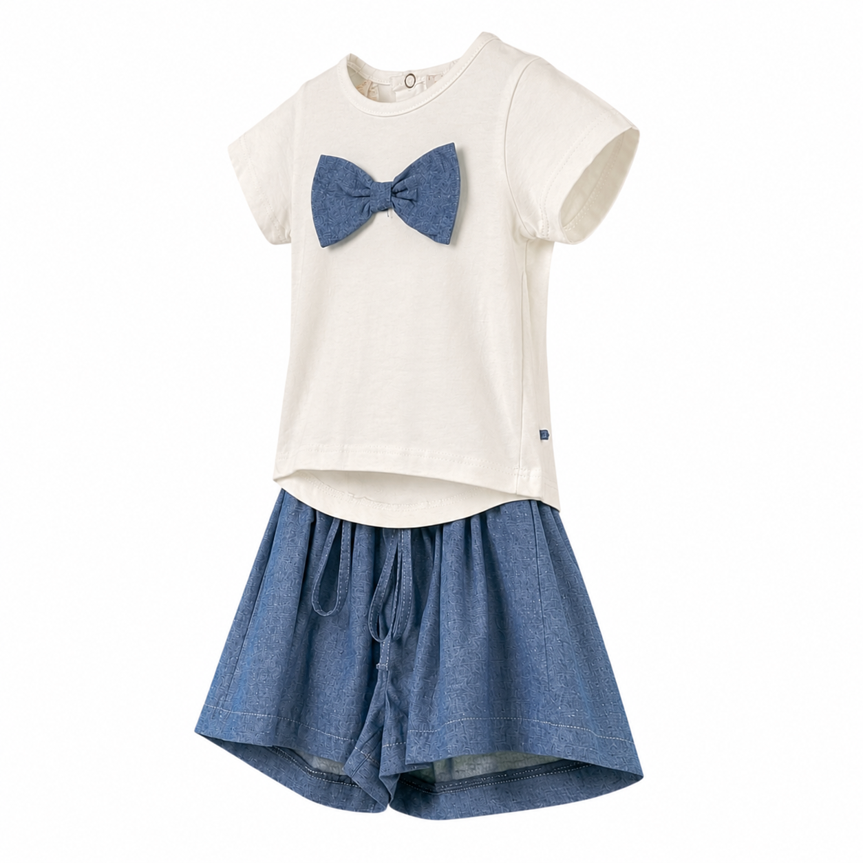 Completo estivo neonata t-shirt bianca e pantaloncino jeans