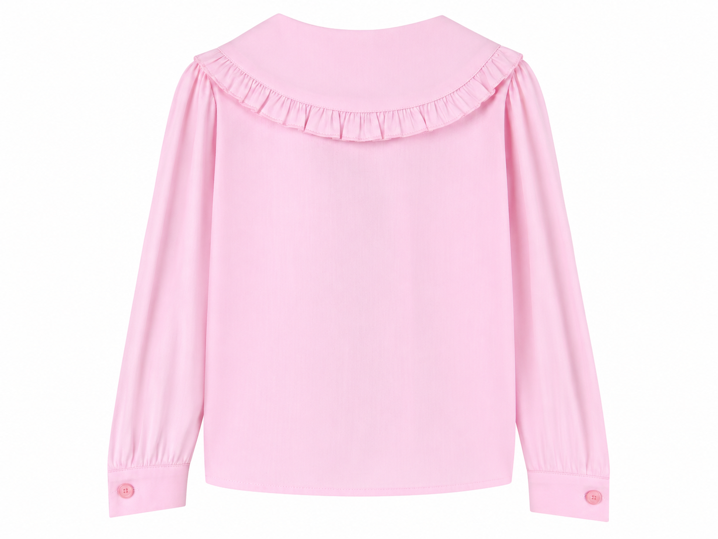 Camicia neonata con colletto a fiori rosa