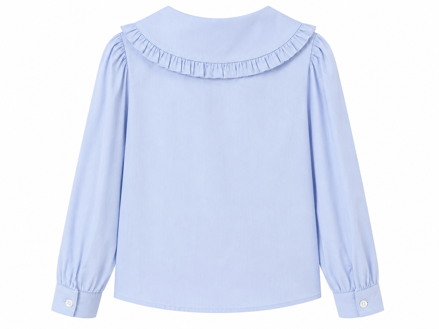 Camicia neonata con colletto a fiori azzurro