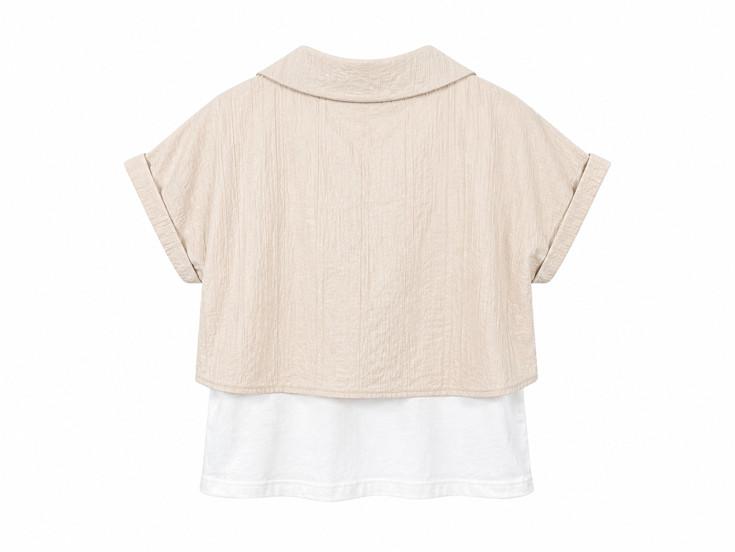 Completo 3 pezzi bambina con shorts sabbia