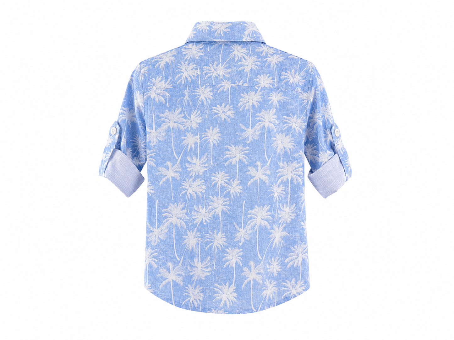 Camicia neonato azzurro cielo con stampa palme
