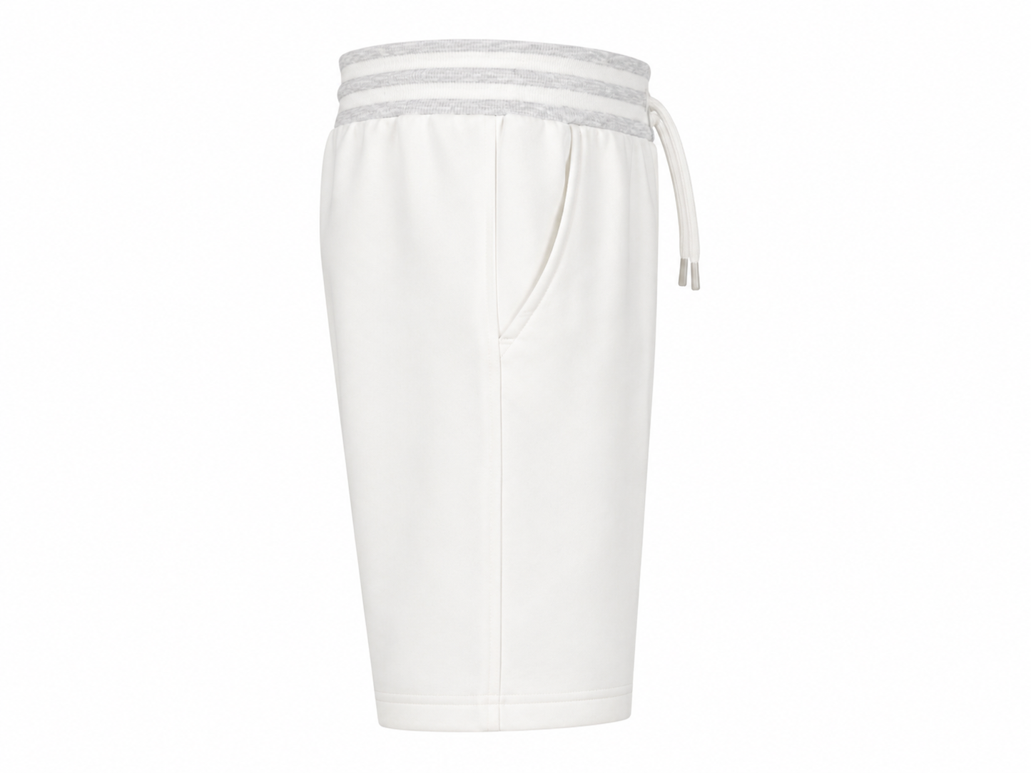 Kids' light fleece Bermuda shorts in white with cargo pocket